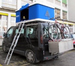 A camper van with Autohome rooftent and other camper accessories