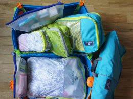 Colour-coded bags help you sort through packing easily