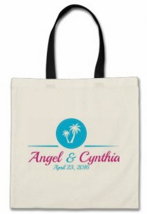 custom destination wedding tote bag