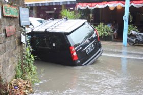 Just another rainy day in Seminyak, Bali. Image by Samantha Chalker