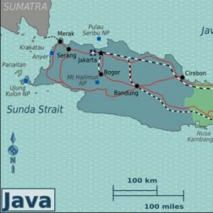 Map of Bandung, Java, Indonesia