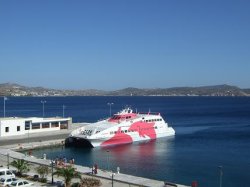 The Superjet boat scheduled from Athens to Santorini