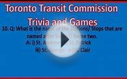 TTC Trivia: Name the Subway Stations- Question and Answer