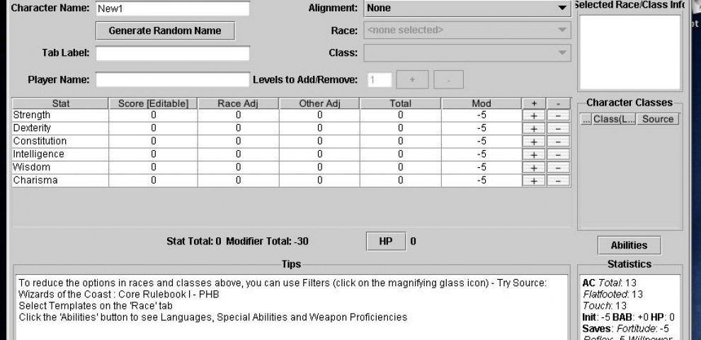 Traveller character Generator