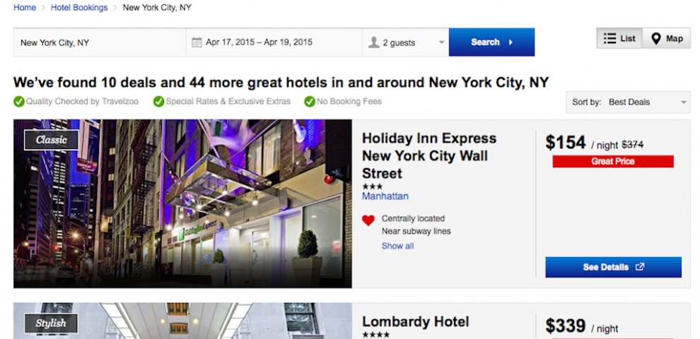 Travelzoo hotels hotel deals